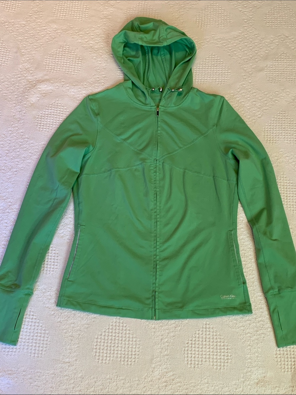 Calvin Klein performance quick dry nylon hoodie zip jacket with pockets